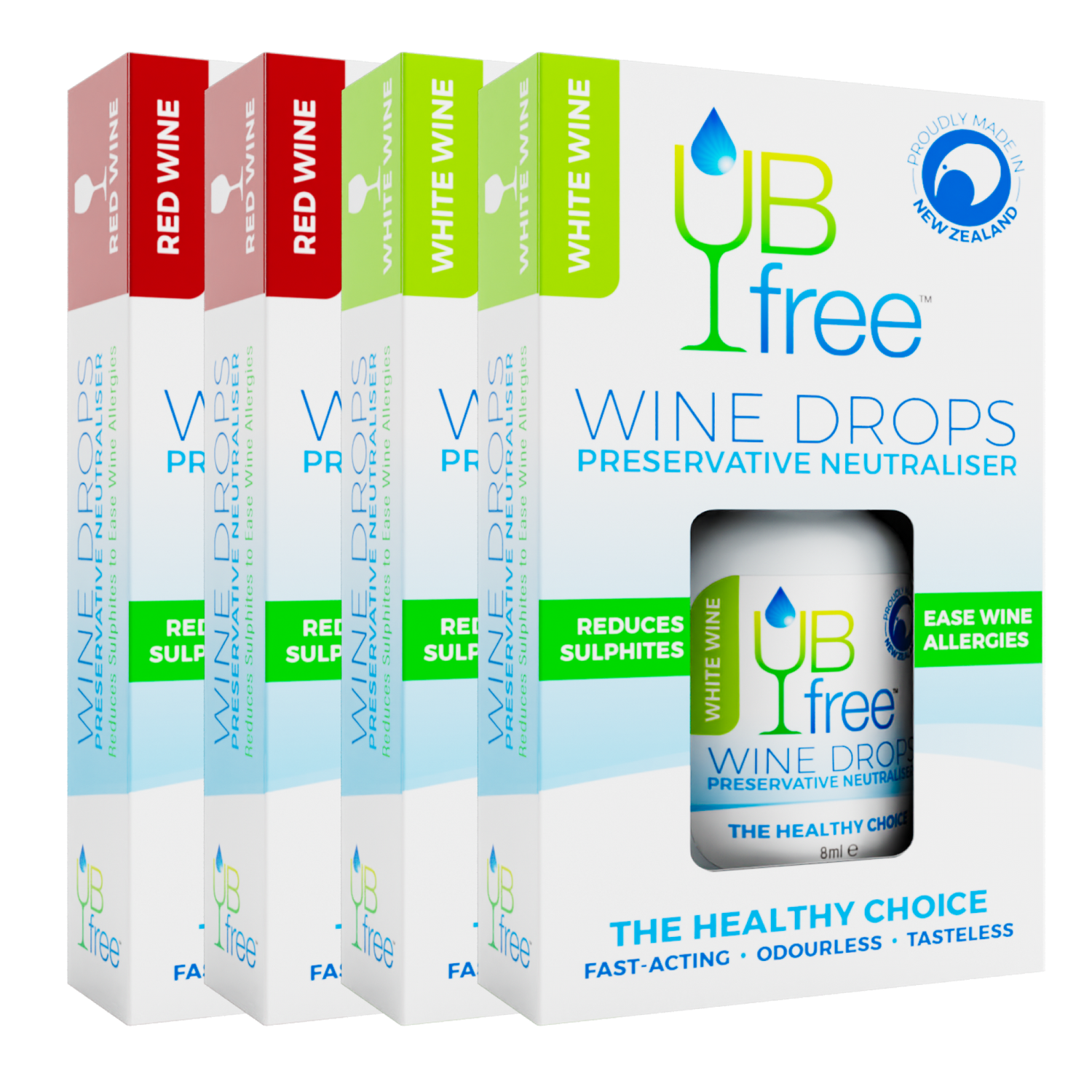 UBfree Sulfite Remover for Red and White Wine (4x 8ml bottles)